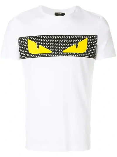 Fendi White-black-yellow Bag Bugs Cotton Jersey T-shirt | ModeSens