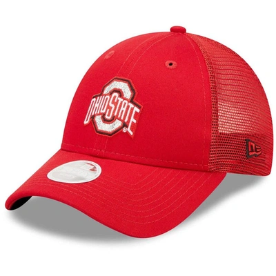 New Era Women's  Red Ohio State Buckeyes 9fortyaâ Logo Spark Trucker Snapback Hat