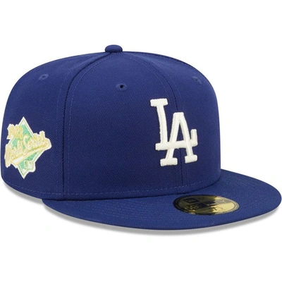 New Era Royal Los Angeles Dodgers 1988 World Series Champions Citrus Pop Uv 59fifty Fitted Hat In Navy