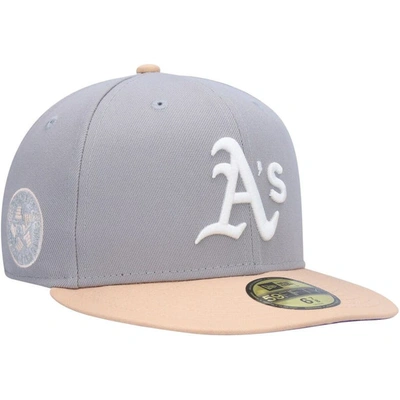 New Era Men's  Gray, Peach Oakland Athletics 1987 Mlb All-star Game Purple Undervisor 59fifty Fitted In Gray,peach