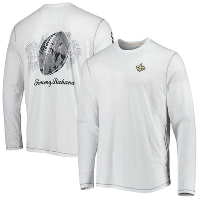 Tommy Bahama White New Orleans Saints Laces Out Billboard Long Sleeve T-shirt