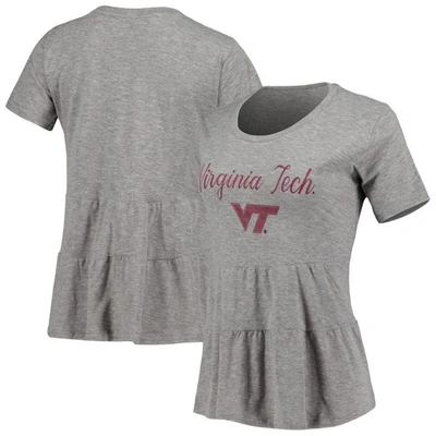 Boxercraft Gray Virginia Tech Hokies Willow Ruffle-bottom T-shirt