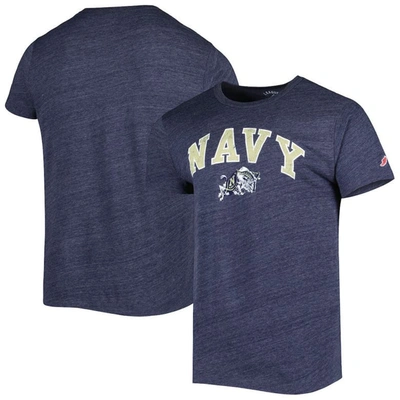 League Collegiate Wear Heather Navy Navy Midshipmen 1965 Arch Victory Falls Tri-blend T-shirt