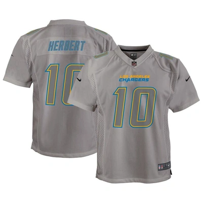 Nike Kids' Youth  Justin Herbert Gray Los Angeles Chargers Atmosphere Game Jersey