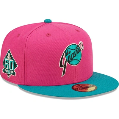 New Era Pink/green San Francisco Giants Cooperstown Collection 60th Anniversary Passion Forest 59fif In Pink,green