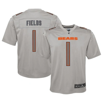 Nike Kids' Youth  Justin Fields Gray Chicago Bears Atmosphere Game Jersey