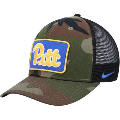 Nike Men's  Camo, Black Pitt Panthers Classic99 Trucker Snapback Hat In Camo,black