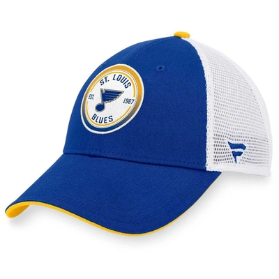 Fanatics Branded Blue/white St. Louis Blues Iconic Gradient Trucker Snapback Hat In Blue,white