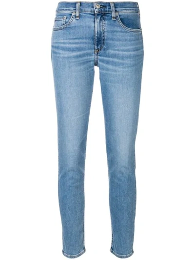 Rag & Bone High-rise Ankle Skinny Jeans In Blue