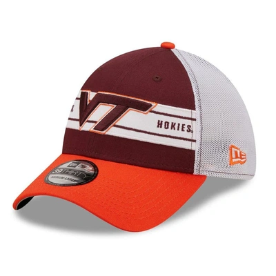New Era Men's  Maroon, Orange Virginia Tech Hokies Banded 39thirty Flex Hat In Maroon,orange