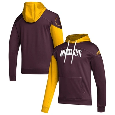 Adidas Originals Adidas Maroon Arizona State Sun Devils Block Stadium Pullover Hoodie