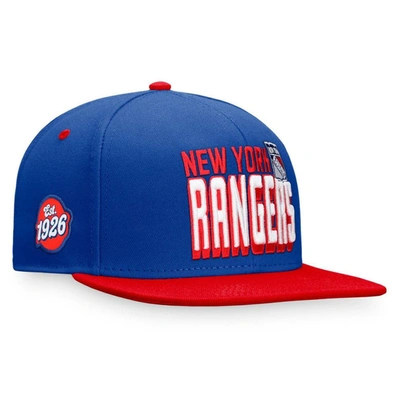 Fanatics Branded Blue/red New York Rangers Heritage Retro Two-tone Snapback Hat