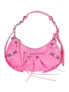 Balenciaga Xs Le Cagole Leather Shoulder Bag In Pink