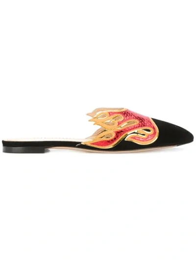 Charlotte Olympia Inferno Slipper Mules In Red