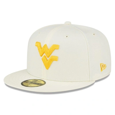 New Era White West Virginia Mountaineers Chrome Color Dim 59fifty Fitted Hat