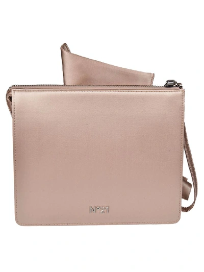 N°21 Abstract Bow Clutch In Beige