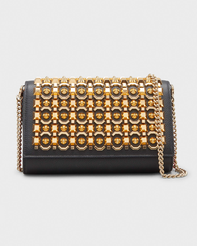 Christian Louboutin Paloma Empire Spike Clutch Bag In Black Gold