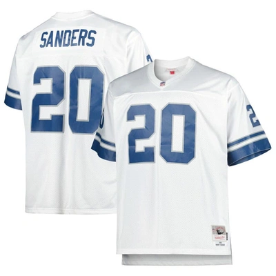 Mitchell & Ness Barry Sanders White Detroit Lions Big & Tall 1996 Retired Player Replica Jersey