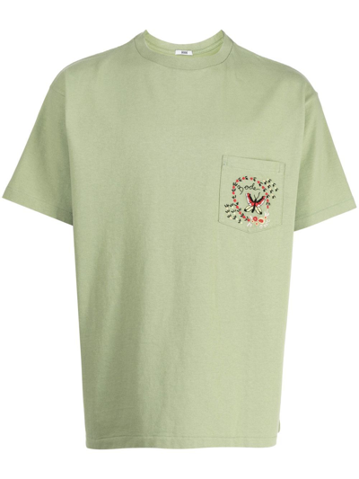 Bode Embroidered Cotton Jersey T-shirt In Mint