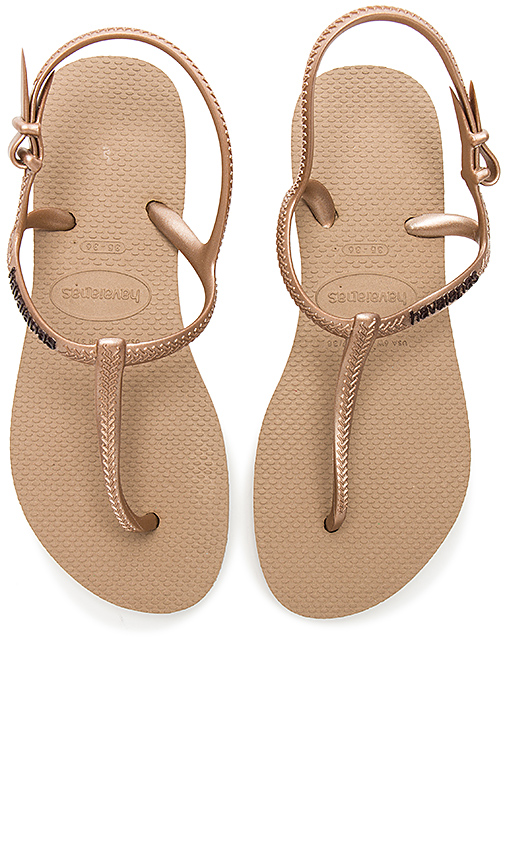 havaianas slippers rose gold