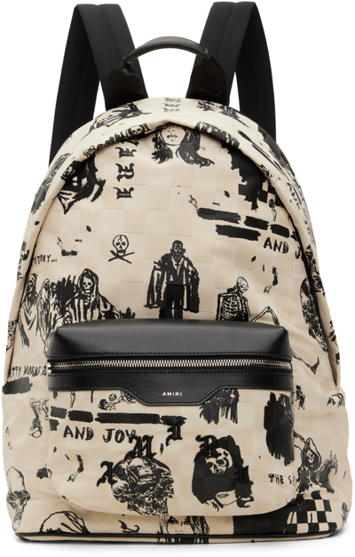 Amiri Beige Wes Lang Edition Sketch Backpack In Alabaster
