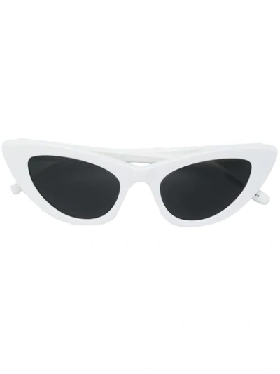 Saint Laurent Cats Eye Sunglasses In White