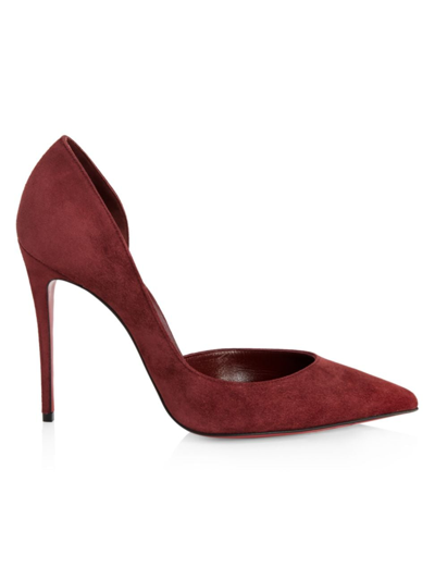 Christian Louboutin Iriza 100 Suede Pumps In Bordeaux