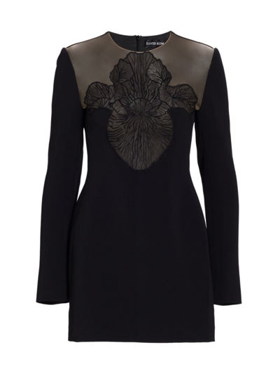 David Koma Iris Insert Minidress In Black Black