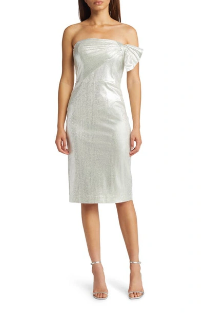 Black Halo Divina Metallic Sheath Dress In Luxe Glow