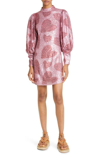 Farm Rio Women's Hearts Sequined Minidress