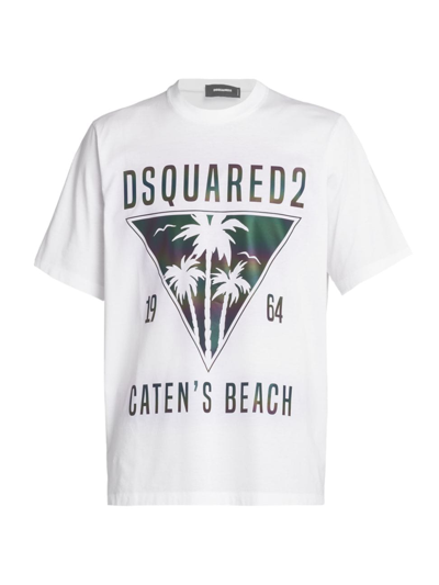 Dsquared2 Catens Beach Oversized T-shirt In White