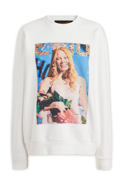Jw Anderson Carrie - Print Crew Neck Sweatshirt In Bianco