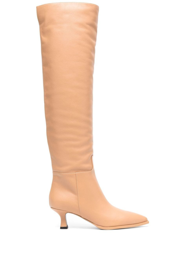 3juin Pointed-toe 60mm Boots In Beige