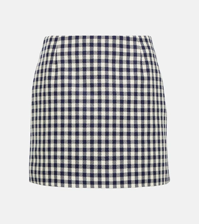 Ami Alexandre Mattiussi Houndstooth-pattern High-waisted Miniskirt In Black