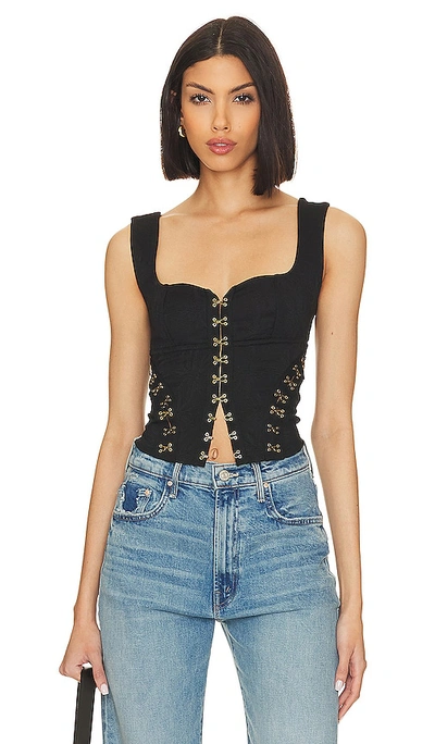 Free People Don't Look Back Textured Crop Tank In Black