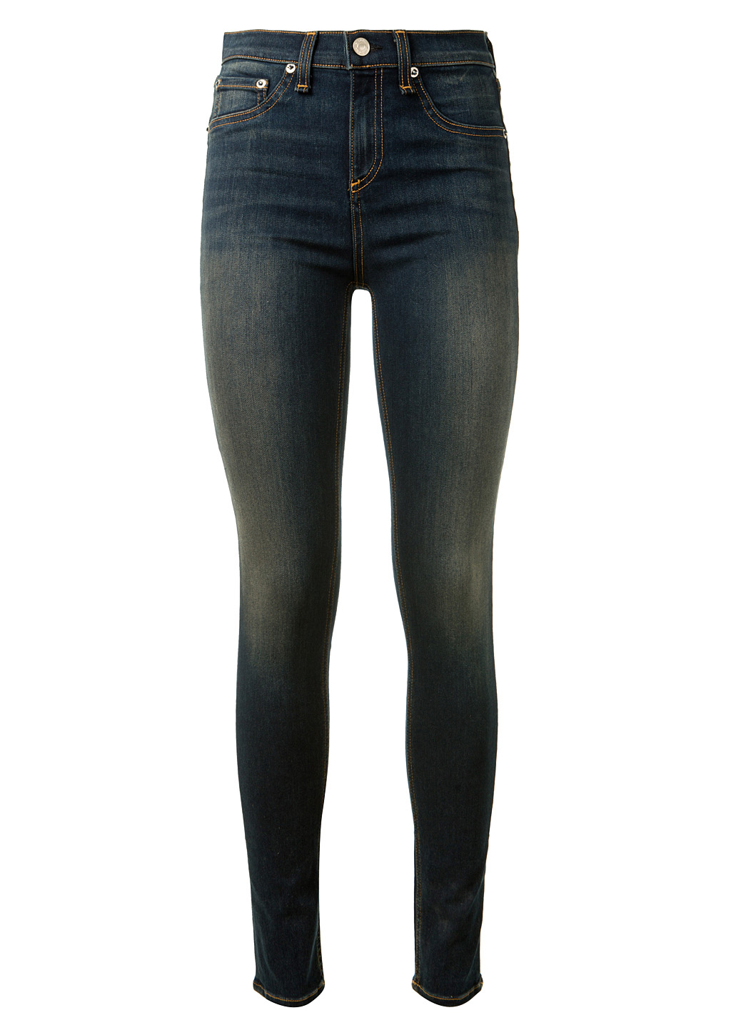 Rag & Bone Blue Washed Stretch Denim Jeans | ModeSens