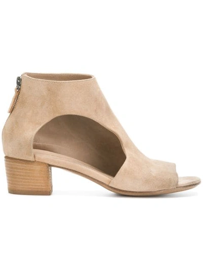Marsèll Peep Toe Cut-out Ankle Boots In Neutrals