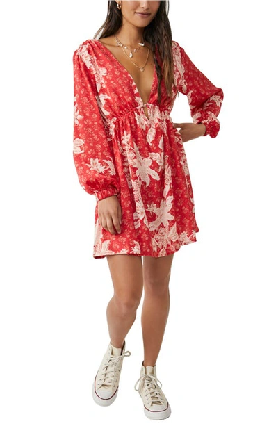 Free People Soli 迷你裙 – Floral Combo In Red