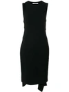 Givenchy Cutout Crepe-paneled Stretch-cady Midi Dress In Black