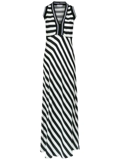 Amir Slama Striped Maxi Dress In Preto