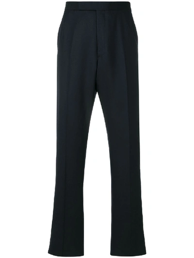 Thom Browne Seamed Elastic Stripe Skinny Wool Trouser In Blue