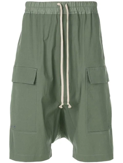 Rick Owens Drop-crotch Cargo Shorts - Green
