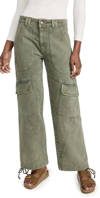 Free People Pantalon De Travail Come And Get It In Hunter Green