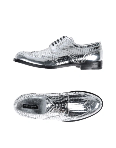 Dolce & Gabbana Laced Shoes In Silver
