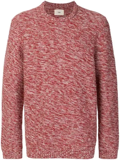 Folk Mélange Cotton Sweater - Red