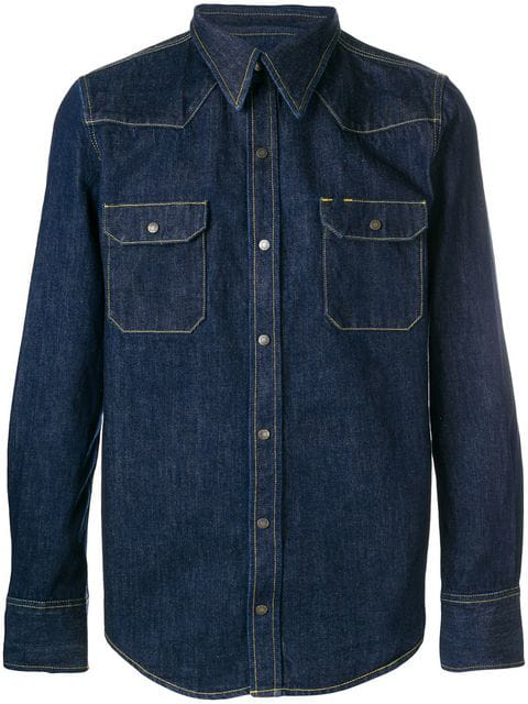 Calvin Klein 205w39nyc Denim Western Shirt In Blue | ModeSens