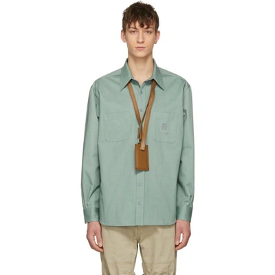 Ribeyron Green Denim Overshirt In Celadon