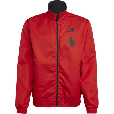 Adidas Originals Adidas Red Belgium National Team Aeroready Anthem Full-zip Jacket In Black/red