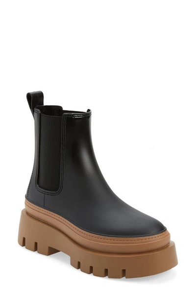 Jeffrey Campbell Rain-storm Platform Chelsea Boot In Black Honey