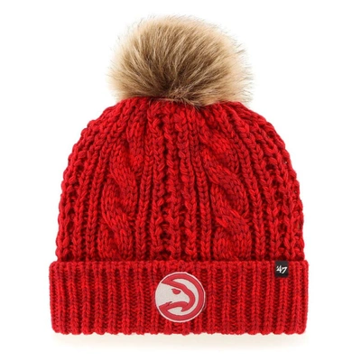 47 ' Red Atlanta Hawks Meeko Cuffed Knit Hat With Pom